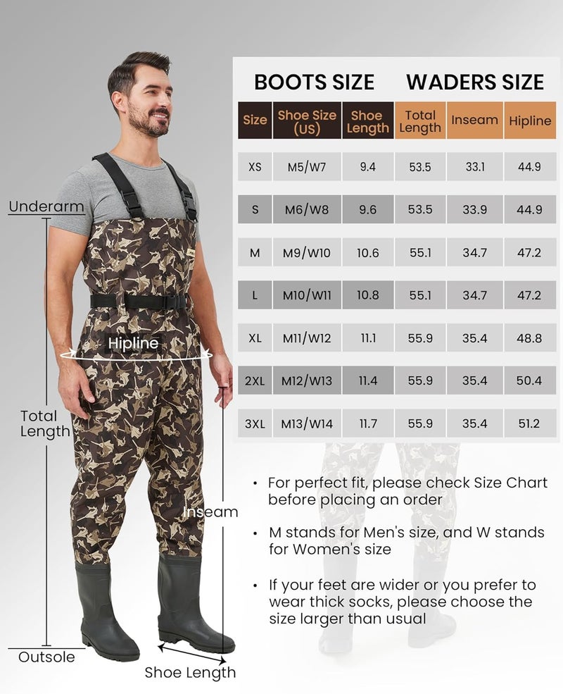 Pristis Piscine Storm Chest Waders, 2-layer Anti-scuff Jacquard Grid Waterproof Overalls for Men Women, Hunting Fly Fishing - Image 5